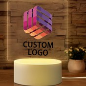 Resim 1 adet Özel Logo Gece Lambası - Ayarlanabilir Aydınlatmalı Kişiselleştirilmiş USB Güçlü Masaüstü İşareti, Ofis, Ev ve Noel Dekoru için Dayanıklı Plastik Tasarım, İç/Dış Mekan Kullanımı, Sıcak Parıltılı Aydınlatma, Ev Ortam Aydınlatması | Ortam Parıltısı Işığı | Dayanıklı Plastik Işık, Yatak Odası için Gece Lambası 