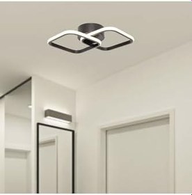 Resim TT AYDINLATMA Tt405-2-sy Mat Siyah 2 Li Kare (Sarı Işık) Led Avize Siyah 