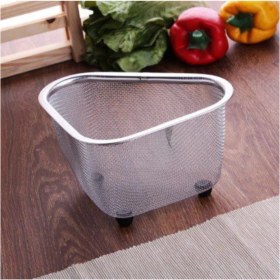 Resim Paslanmaz Çelik Ayaklı Lavabo Süzgeci 18X13X10 Cm, Dayanıklı ve Şık Tasarım 