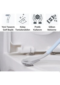 Resim Hobibahçem Golf Tasarımlı Silikon Wc Klozet Mutfak Temizlik Fırçası Kanca Hediyeli Yeşil 