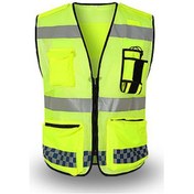 Resim Neevoyu Güvenlikli Gece Kullanıma Yönelik Yansıtıcı Yelek - Outdoor, Bisiklet, Görev Kulları İçin Breathable, Çok Cepli, Dayanıklı - Sarı L 