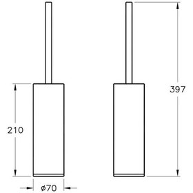 Resim VitrA Origin Tuvalet Fırçalığı Fırçalı Nikel Yerden A4489334 