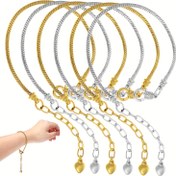 Resim 5 adet Yılan Zinciri Şanslı Bilezik Metal Bilezik Yardımcısı ile Ayarlanabilir Yılan Bilezik Zincirleri Kadınlar için DIY Takı Yapımı Malzemeleri 