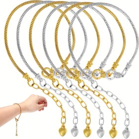 Resim 5 adet Yılan Zinciri Şanslı Bilezik Metal Bilezik Yardımcısı ile Ayarlanabilir Yılan Bilezik Zincirleri Kadınlar için DIY Takı Yapımı Malzemeleri 