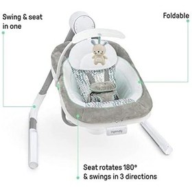 Resim Ingenuity Anyway Sway 5 Vitesli Çok Yönlü Titreşimli Taşınabilir Bebek Salıncağı -, 0-9 Ay 