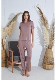 Resim Sevim Kadın Kısa Kol Vizon Pijama Takım C8t5n9o51 001 