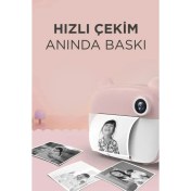 Resim Serreha CMR14 Pembe Dijital Video Fotoğraf Çocuk Kamerası Anlık Termal Resim Kağıt Baskılı Yazıcı 