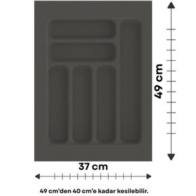 Resim Çekmece İçi Kaşıklık, Düzenleyici, Organizatör 37 Cm X 49 Cm Antrasit 