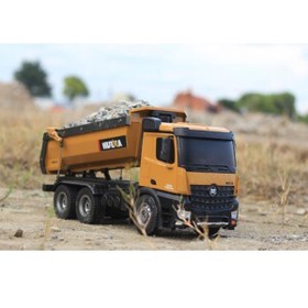 Resim Huina 46cm 1/14 Yüksek Kalite Rc Model Damperli Kamyon Uzaktan Kumandalı Metal Iş Makinası 1573 