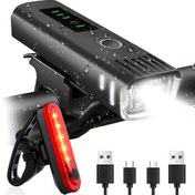 Resim 1 adet/2 adet Ultra Parlak USB Şarj Edilebilir Bisiklet Işığı Ön Işık Arka Işık Seti, 4 Işık Modu Bisiklet Ön Far ve Arka Işık, Gece Bisikleti Yüksek Kaliteli Bisiklet Ön ve Arka Işık, Dağ Yolu Sürüşü için Uygun 