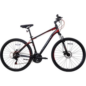 Resim Kron TX75 28 Jant 21 Vites 46 Cm Hidrolik Disk Fren Trekking Bisikleti- Siyah-Füme-Kırmızı 