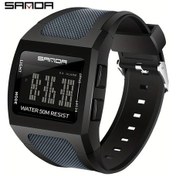 Resim Cloud011 Sanda Unisex Digital Spor Saati Alarmlı Su Geçirmez Siyah Beyaz Diğer 