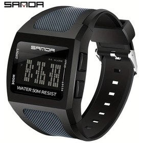 Resim Cloud011 Sanda Unisex Digital Spor Saati Alarmlı Su Geçirmez Siyah Beyaz Diğer 