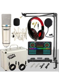 Resim Midex Cx1 Effective Set-2 Ses Kartı Mikrofon Kulaklık Stand 
