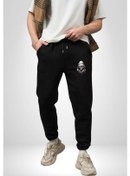 Resim Kasaba Kurukafa Ninja Pamuklu 3 İplik Siyah Eşofman Altı Erkek Oversize Kesim Dijital Baskılı Siyah 