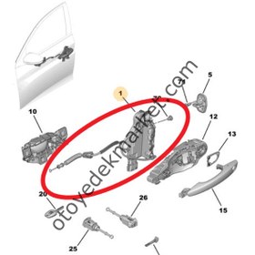 Resim Opel Mokka (2021-2024) Sağ Ön Kapı Kilidi (Orijinal) 