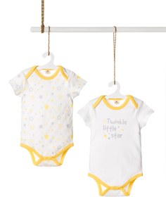 Resim molica baby Bebek Stars Organik Pamuklu Çıtçıtlı Body 2'li 