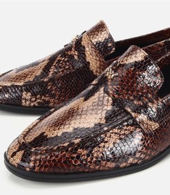 Resim Hotiç Kadın Deri Kahverengi Yılan Baskılı Klasik Loafer 01ayh323400a480 01ayh323400a480 