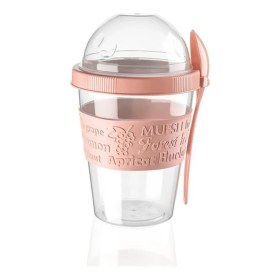 Resim By Nevser® Taken Go Kapaklı Kaşıklı Pratik Taşınabilir Meyveli Yoğurt Kabı 