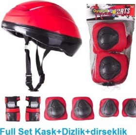 Resim Toprockstore Çocuk Kask Dizlik Dirseklik Koruyucu Set 7 Parça 