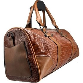 Resim David Rossi Deri Rugan Damarlı Spor Çantası Krem 