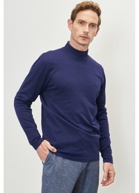 Resim AC&Co / Altınyıldız Classics Erkek Lacivert Standart Fit Normal Kesim Yarım Balıkçı Yaka Triko 4A4923100507LACXXL Çok Renkli 