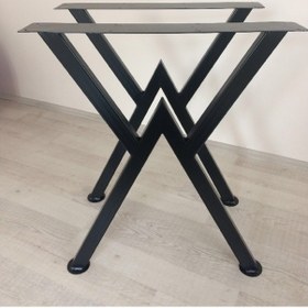 Resim Güvendekoratif Masa Metal Sehpa Ayak Seti Siyah 