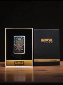Resim HK GİFT SHOP ZORRO ince kesit gazyağı çakmak iki renkli modeli taşlama Ignitionr desen 