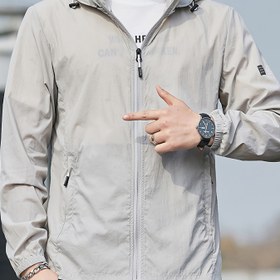 Resim Erkeklerin Rahat Kapüşonlu Rüzgarlık Ceketleri - Hafif, Uzun Kollu, Spor Stili Açık Hava Aktiviteleri, Fitness ve Balıkçılık için | Fermuarlı Kapüşonlu | Ayarlanabilir Kapüşon 