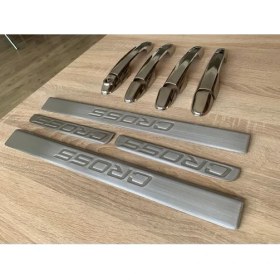 Resim Big Shopia Egea Cross Krom Kapı Kolu ve Kapı Eşiği Seti Paslanmaz Çelik 