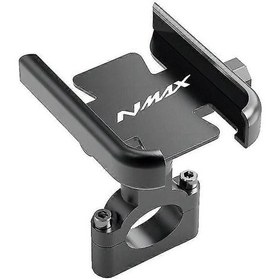 Resim Yamaha N-max 125, 150, 155 N Max Nmax125 Nmax15 Gidon Siyah İçin Alüminyum Nmax Telefon Tutucu Motosiklet Telefon Tutucu 