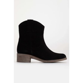 Resim Analin Shoes Kadın Kovboy Bot - Siyah Süet 