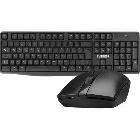 Resim Everest KM-7500 Siyah Kablosuz Q Multimedia Klavye + Mouse Set 