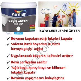 Resim Marshall Geçiş Astarı 15lt-yağlı Boyadan Su Bazlı Boyaya Geçiş Sağlar-çıkmayan Lekeleri Kapatır 