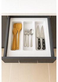 Resim 49x49 Cm Çekmece İçi Düzenleyici Kepçelik Beyaz Organizatör 44x40 Cm E Kadar Kesilebilir Beyaz 