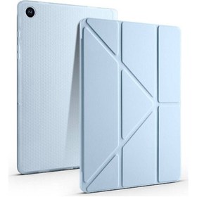 Resim Galaxy Tab A9 Kılıf Uyumlu Zore Tri Folding Kalem Bölmeli Standlı Kılıf-lacivert Tablet Kılıfı 