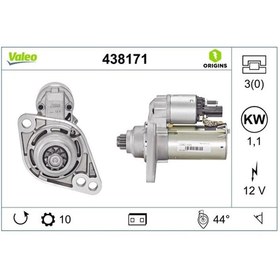 Resim Valeo 12V Marş Motoru 10 Diş 1.1 Kw 2 Kulak Audi/Seat/Skoda/Vw N11.667 