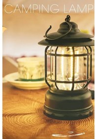 Resim Efsane Kamp - Nostaljik Led Lamba - Kamp Lambası - Pilli Siyah 