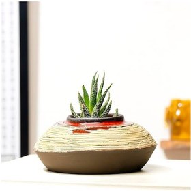 Resim Trinity El Yapımı Seramik Vazo Renkli 