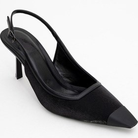 Resim Luvishoes Luvi Shoes Alive Siyah Saten Mat Burun Detaylı Kadın Topuklu Ayakkabı Saten Siyah 