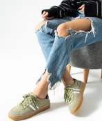 Resim Getcho Moneas Kadın Hakiki Süet Deri Yeşil Spor Ayakkabı 