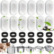 Resim 24 Adet Yedek Filtre ve Ön Filtre Süngerleri 3.2L/108Oz ve 67oz/2L Paslanmaz Çelik Evcil Hayvan Su Çeşmesi için, Otomatik Kedi Su Sebili için Karbon Filtreler, Şarj Edilemeyen - Kedi Hedef Türleri, Pilsiz 