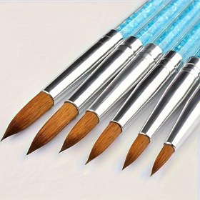 Resim 6'lı Tırnak Sanatı Fırça Seti, Tırnak Tasarım Araçları, 3D Yapıcı Tırnak Jeli Fırçası, Profesyonel Akrilik Tırnak Kalemi, Tırnak Fırçası, Evde DIY Tırnak Sanatı için 