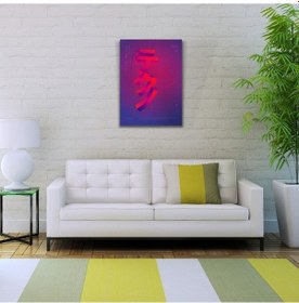 Resim Lacivert Ve Kırmızı Renklerde Japonca Poster Kanvas Tablo 50 X 70 