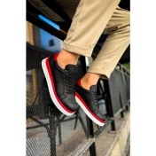 Resim Chekich CH979 - Santoni Gbt Spor Erkek Ayakkabı Sıyah/kırmızı 