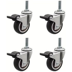 Resim Dashanshop 4 Adet Frenli 2 İnç Universal Tpr Kauçuk Şok Emici Dayanıklı Tekerlek 