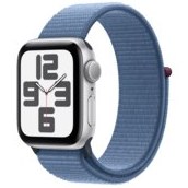 Resim Apple Watch SE GPS + Cellular 40mm Gümüş Alüminyum Kasa ve Buz Mavisi Spor Loop 