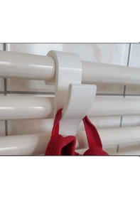 Resim 6 Adet Duşakabin Havlupan Petek Banyo Mutfak Kancalı Havlu Bornoz Askısı Beyaz 