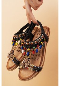 Resim Khayt Princess Anatomik Fashion Taşlı Çocuk Sandalet Çok Renkli 