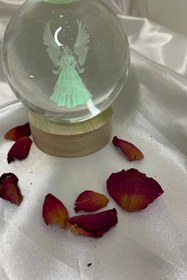 Resim RaHan 3d Led Işık Cam Küre Kanatlı Melek 8 Cm Çok Renk 